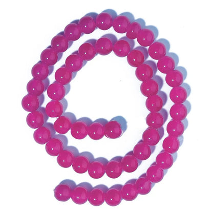 1 brin de perles de verre unies 6/8mm – Perles rondes intercalaires lâches pour la fabrication de bijoux DIY, bracelets faits main, colliers et accessoires d'artisanat
