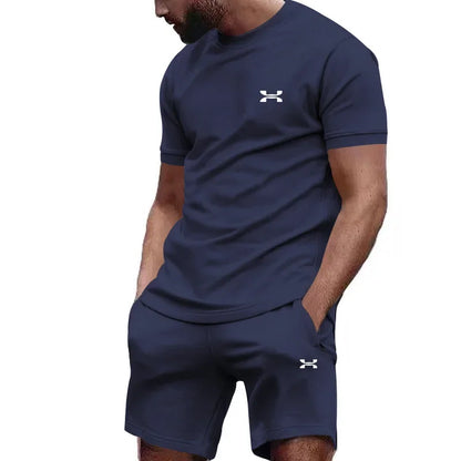 Men's Summer T-Shirt & Shorts Set – Casual 2-Piece Streetwear Outfit, Breathable Athletic Tracksuit for Everyday Wear