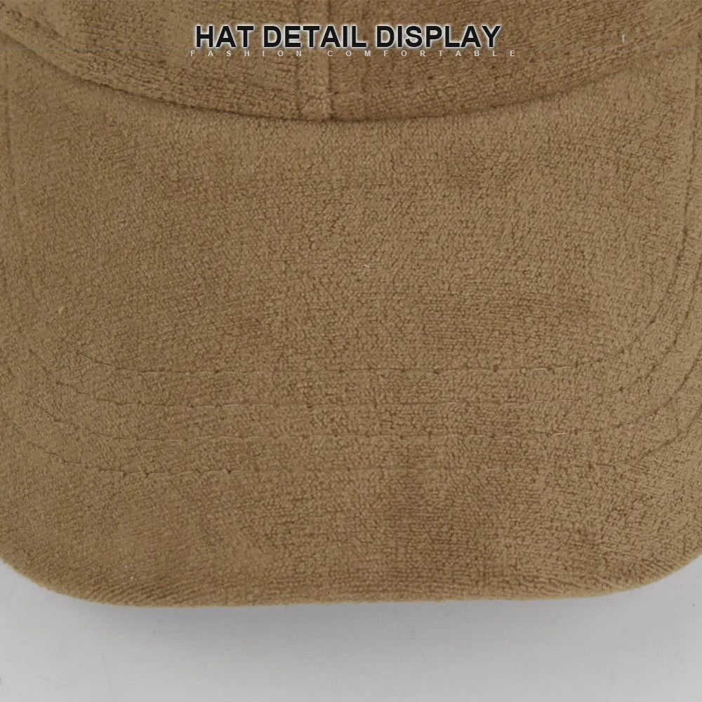 Casquette de baseball rétro en suède uni – Casquette snapback réglable hip hop pour hommes et femmes, casquette de style urbain à visière en fausse fourrure pour le printemps et l'automne