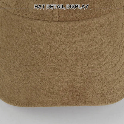Casquette de baseball rétro en suède uni – Casquette snapback réglable hip hop pour hommes et femmes, casquette de style urbain à visière en fausse fourrure pour le printemps et l'automne