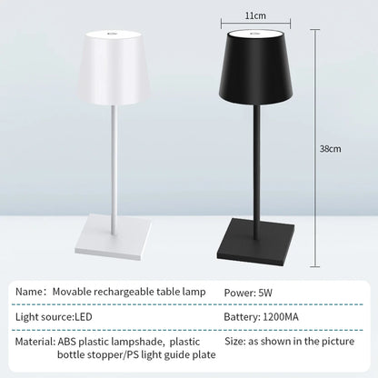 Rechargeable LED Table Lamp – Touch Control 3-Level Dimmable Decorative Ambient Light for Desk, Bedroom & Dining