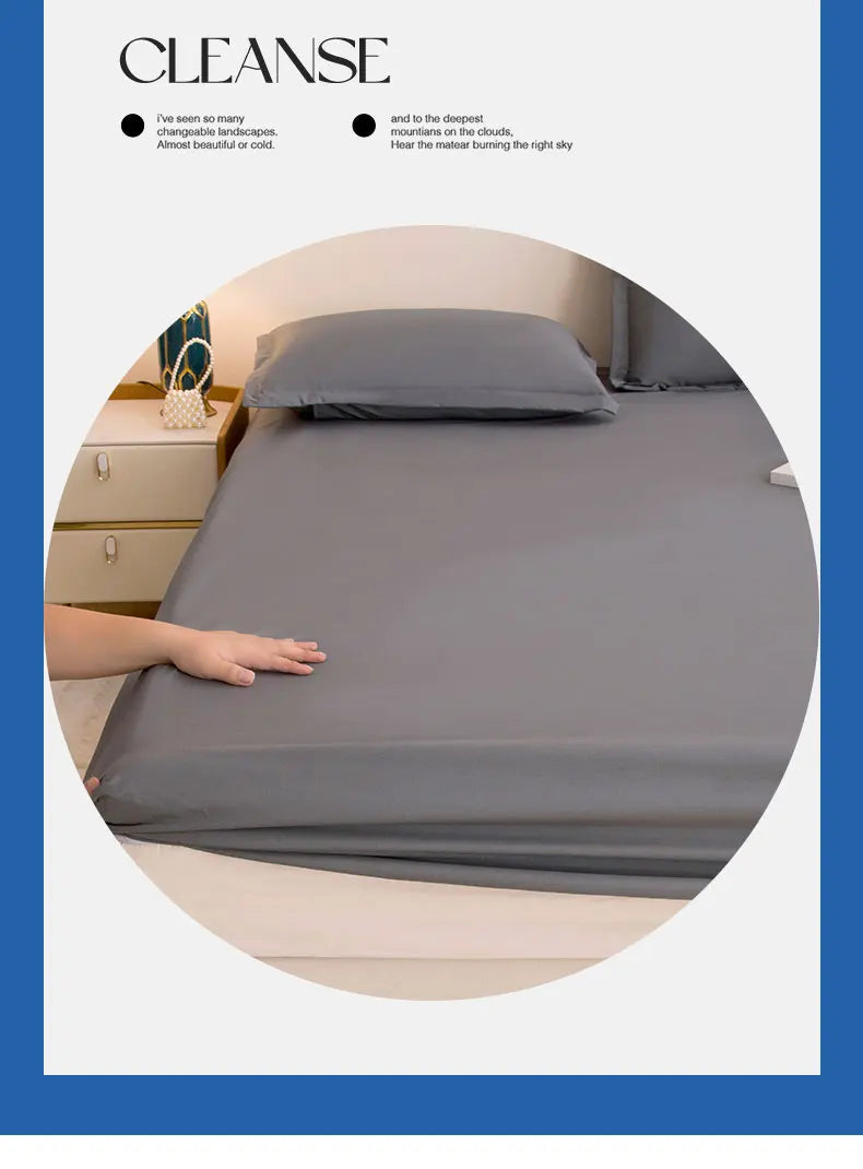 Waterproof Fitted Mattress Protector – Elastic Bed Sheet Cover for Single, Double, Queen & King Beds