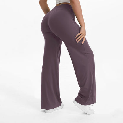 NCLAGEN Pantalones de Yoga de Pierna Recta SoftMotion para Mujer – Leggings de Gimnasio de Tiro Medio Efecto Segunda Piel, Pantalones Deportivos para Pilates y Correr, para Fitness, Entrenamiento y Uso Diario