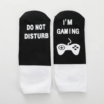 Funny Harajuku Word Print Socks – Unisex Cotton Crew Socks for Men & Women, Hip Hop Streetwear Skateboard Style
