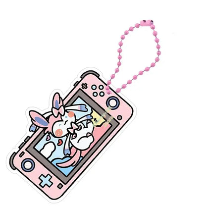 Pokémon Acrylic Keychain – Espeon, Umbreon, Leafeon & Snorlax Double-Sided Bead Chain Pendant