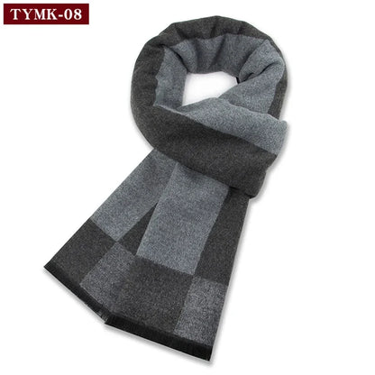 Écharpe d'hiver en imitation cachemire pour homme, douce à carreaux, chaude en mélange de laine, longue, châle, cache-col