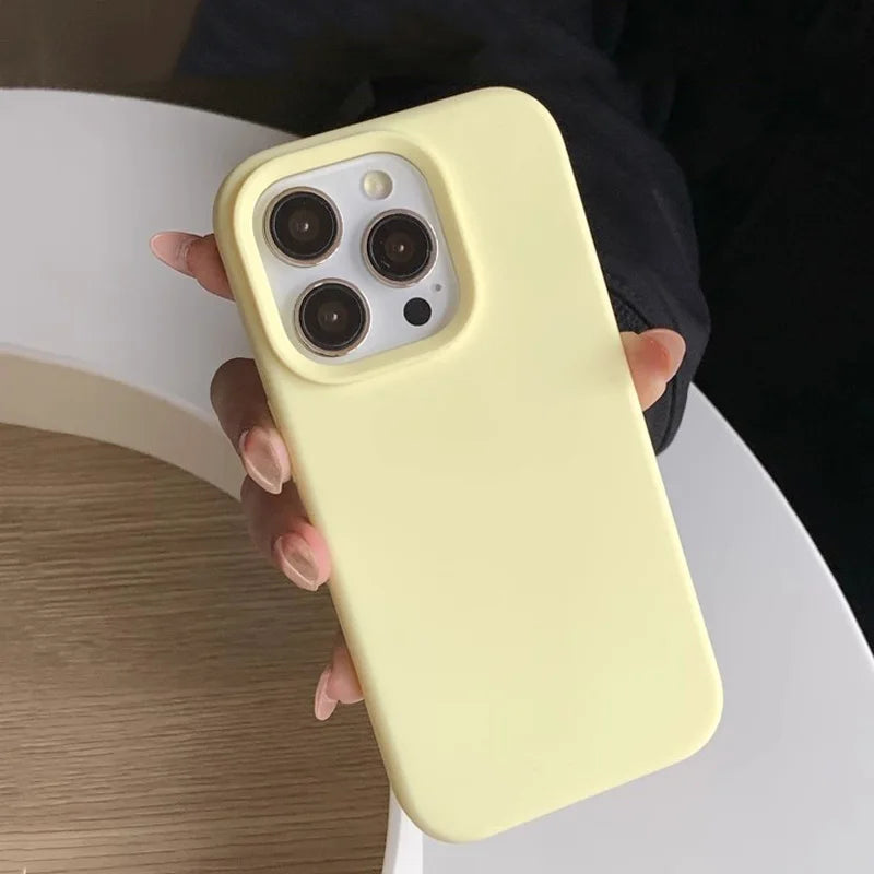 Coque en silicone pour iPhone Séries 11 à 17 – Housse de protection arrière toucher doux