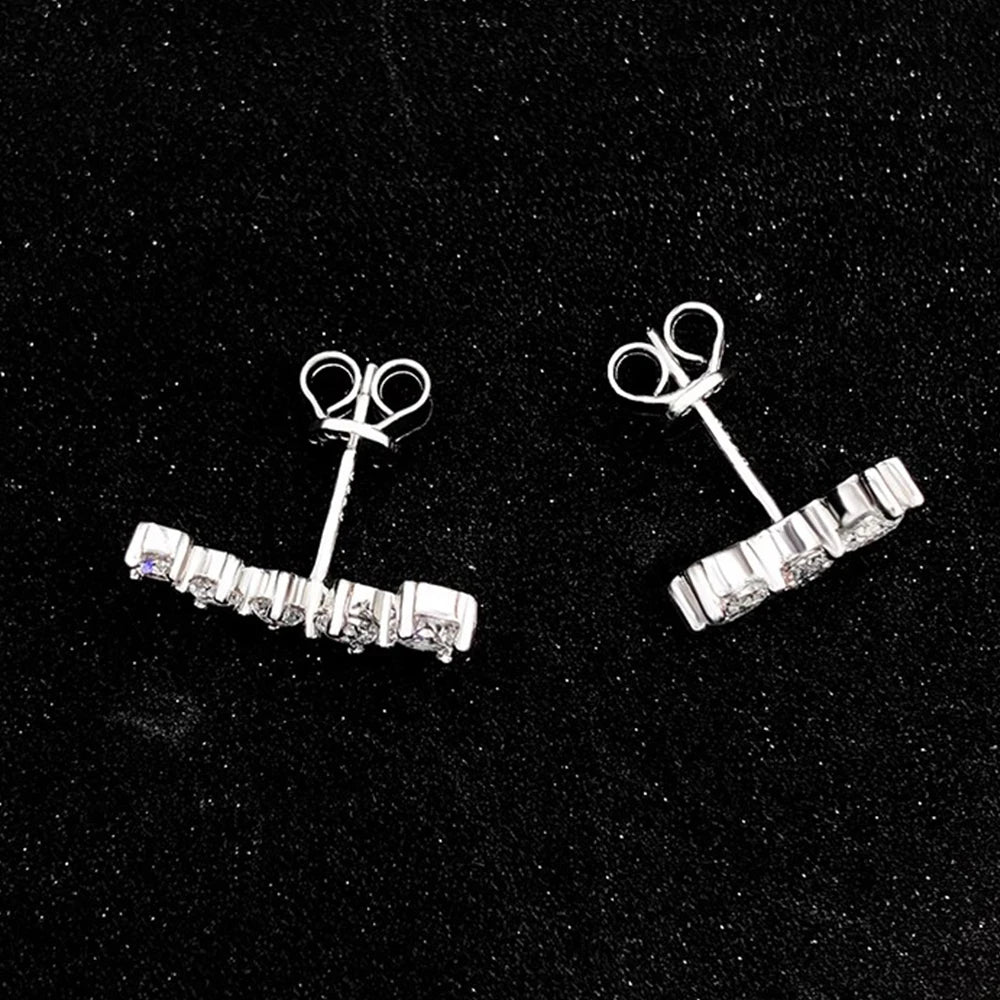 Pendientes de moissanita con diamantes color D auténticos, de plata de ley 925, certificados GRA, aretes de sonrisa, joyería para mujer