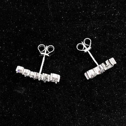 Pendientes de moissanita con diamantes color D auténticos, de plata de ley 925, certificados GRA, aretes de sonrisa, joyería para mujer