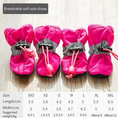 Bottes de pluie imperméables pour chien (lot de 4) – Chaussures antidérapantes pour petits chiens, chiots et chats