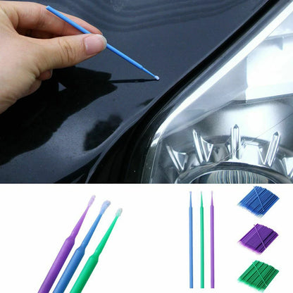 100 Unidades de Aplicadores Desechables para Retoques de Pintura – Microcepillos de Precisión para Reparación de Pintura Automotriz, Detallado, Limpieza y Manualidades
