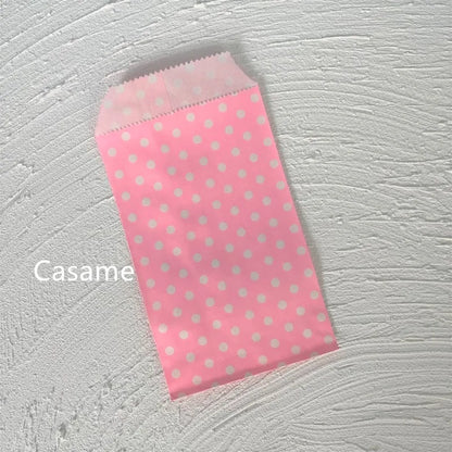 10/25/50PCS Mini Bolsas de Regalo de Papel Kraft con Lunares para Boda, Cumpleaños, Recuerdos de Fiesta, Invitaciones, Tarjetas de Felicitación y Pequeños Regalos