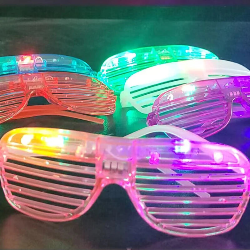 Lunettes de fête lumineuses à LED – Lunettes néon phosphorescentes 3 modes pour anniversaires, mariages et festivals