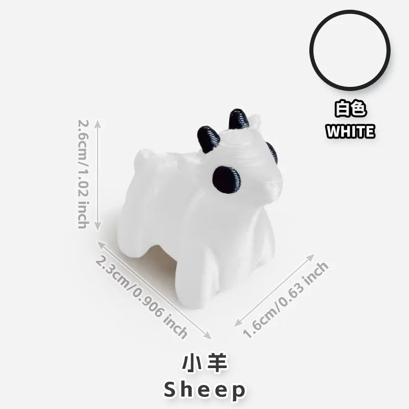 10/50 unidades de figuras de mini animales impresas en 3D – Modelos de simulación de dibujos animados móviles, juguetes coleccionables bonitos, decoración de escritorio y set de regalo de cumpleaños