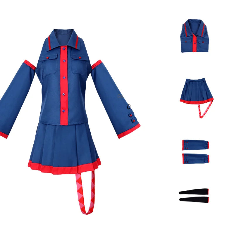 Kasane Teto Cosplay Costume – Women’s Blue & Pink Dress | Anime Role Play Outfit (Halloween / Comic Con)