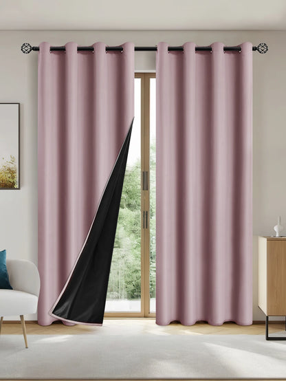 100% Blackout Grommet Curtain Panel – Total Privacy Window Drapes for Bedroom & Living Room