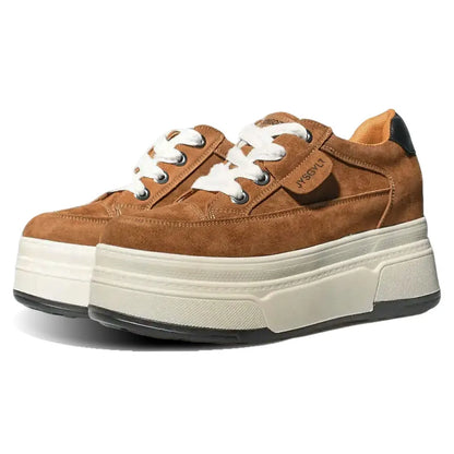 Zapatillas deportivas de mujer con cuña oculta, plataforma de 9 cm, calzado grueso cómodo e informal para caminar