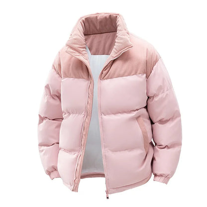 Men’s Hooded Winter Parka – Thick Fleece-Lined Cotton Jacket with Front Zipper, Warm Casual Coat for Cold Weather