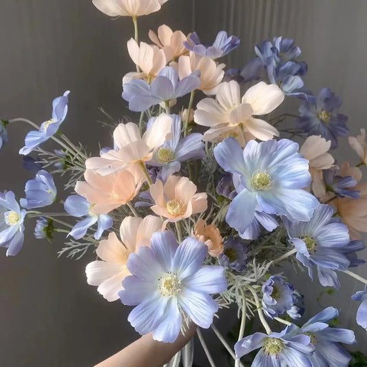 1 unidad de 60 cm de flores artificiales de manzanilla/margarita – Tallo floral blanco de seda sintética para decoración de bodas, decoración de mesa para el hogar, arreglos de fiestas y ramos de bricolaje