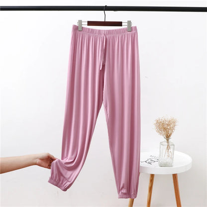 Plus Size Women's Modal Lantern Pants – Lightweight High-Waist Cuffed Casual Joggers for Summer Sports & Everyday Wear