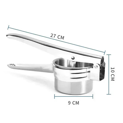 Stainless Steel Potato Masher & Ricer – Manual Food Press for Mashed Potatoes, Fruit & Vegetable Puree, Kitchen Squeezer Tool