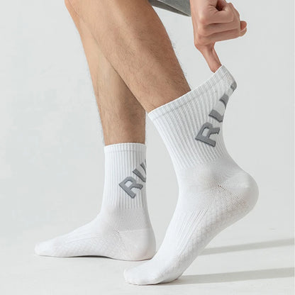 Running Socks for Men & Women – Quick-Dry Middle Tube Crew Socks for Marathon, Cycling & Fitness Training