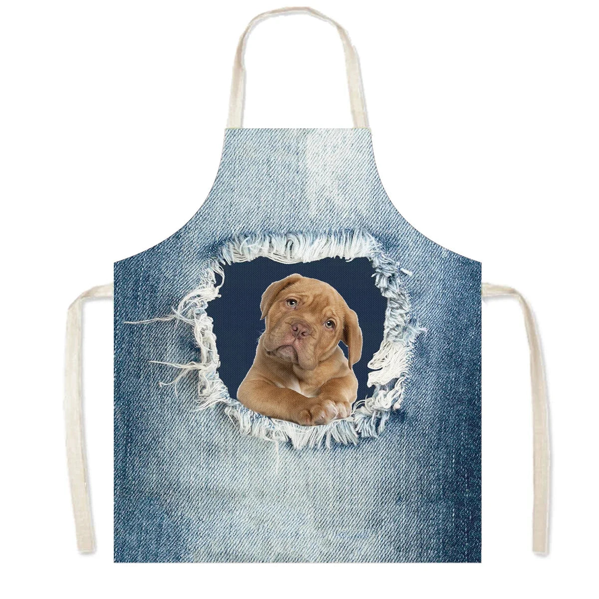 Funny Cowboy Cat & Dog Apron – Cute Pinafore Cooking & Kitchen Apron for Women, Chef, Waiter & Household Cleaning