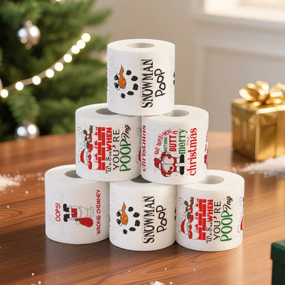 Happy 2026 Christmas Toilet Paper Roll – Festive Xmas Tissue Paper Napkin for New Year Party, Kitchen & Home Decoration