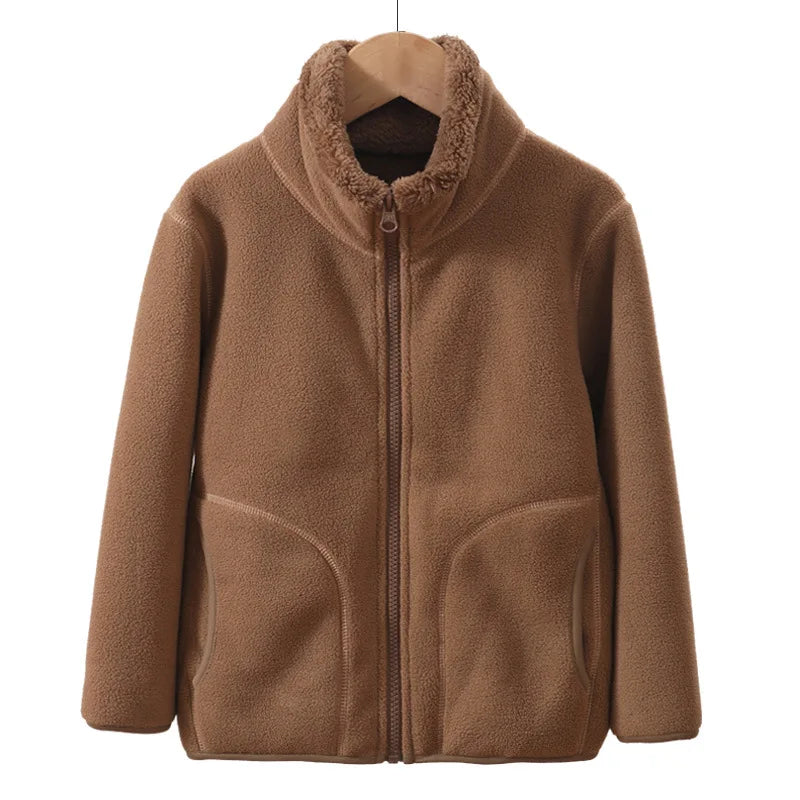 Teen Boys and Girls Winter Fleece Jacket, Thick Warm Windproof School Coat, Cozy Casual Outerwear for Older Teens and Young Adults