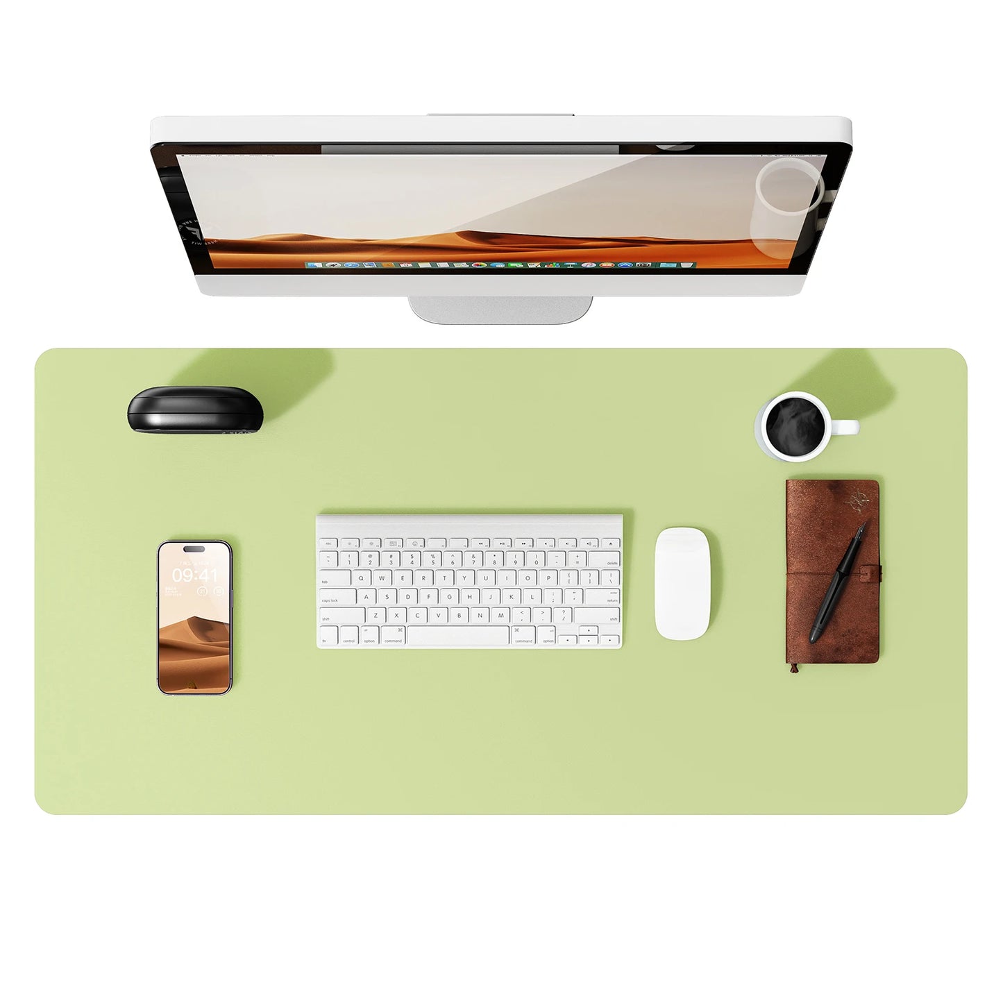 Alfombrilla de escritorio grande de cuero PU - Mouse Pad antideslizante y protector de escritorio para laptop, teclado, oficina y juegos