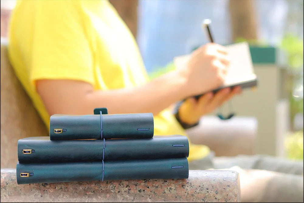 Genuine Leather Refillable Travel Journal – Handmade Retro Diary, Sketchbook & Notebook