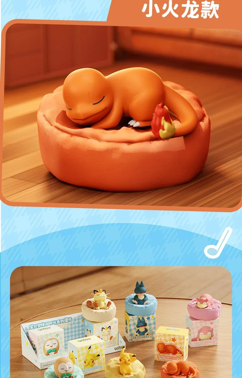 6 Styles Pokémon Pikachu Meowth Rowlet Charmander Gonbe Sleep Starry Dream Series Action Figure – Cartoon Toy Gift Model