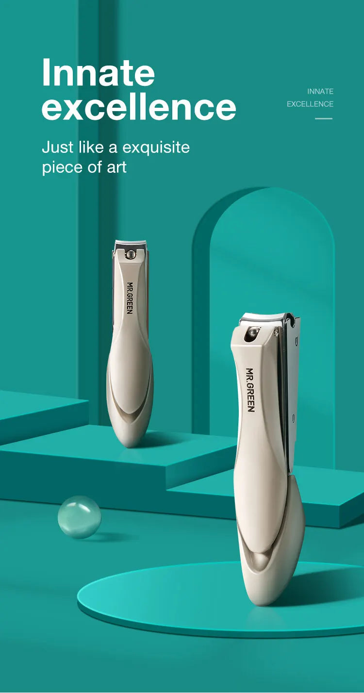 Coupe-ongles anti-éclaboussures en acier inoxydable MR.GREEN – Coupe-ongles de précision au design bionique pour la manucure
