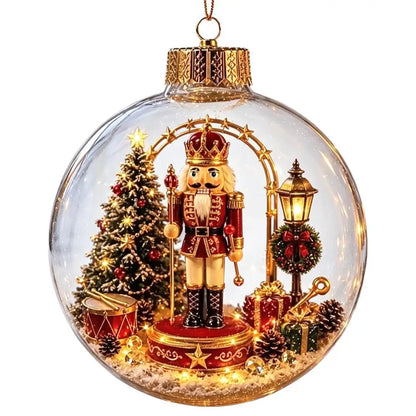2026 Luminous Christmas Story Crystal Ball – Santa Claus, Snowman & Elk DIY Decoration with Gold Powder for Xmas Home & Party Decor