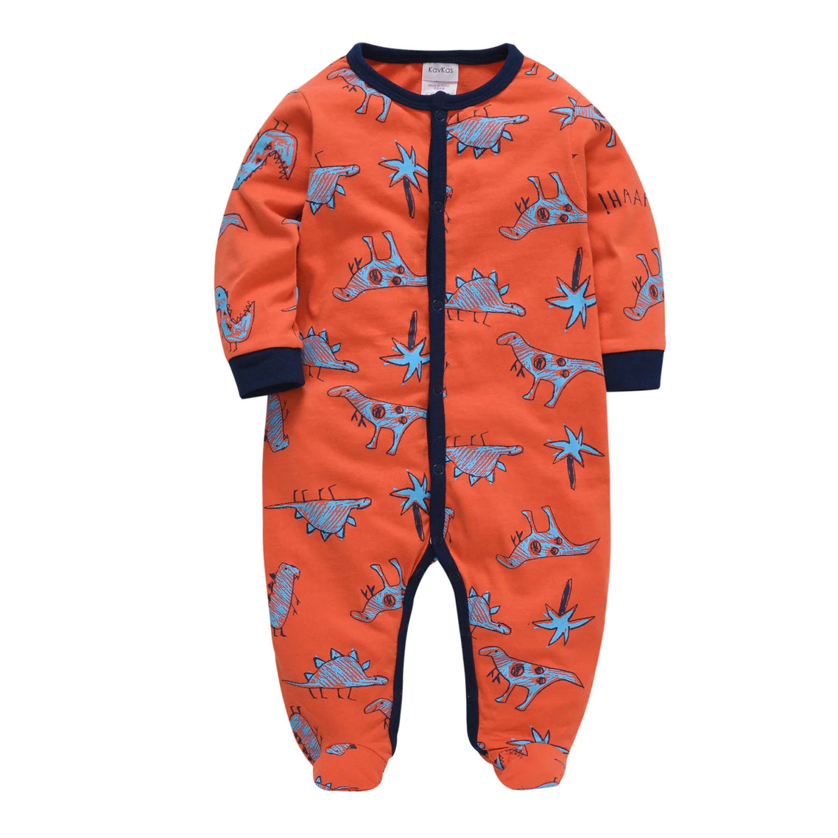 Spring Baby Boy Cotton Romper – Blue Bear Print Knit Jumpsuit & Newborn Overalls Pajamas, Soft Casual Outfit for Infants & Toddlers