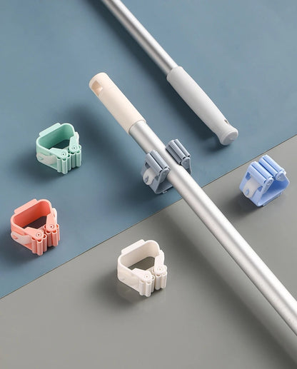 Crochets muraux adhésifs multi-usages – Support de balai et serpillière sans perçage, crochets de suspension muraux pour cuisine, salle de bain, buanderie et accessoires de rangement pour la maison