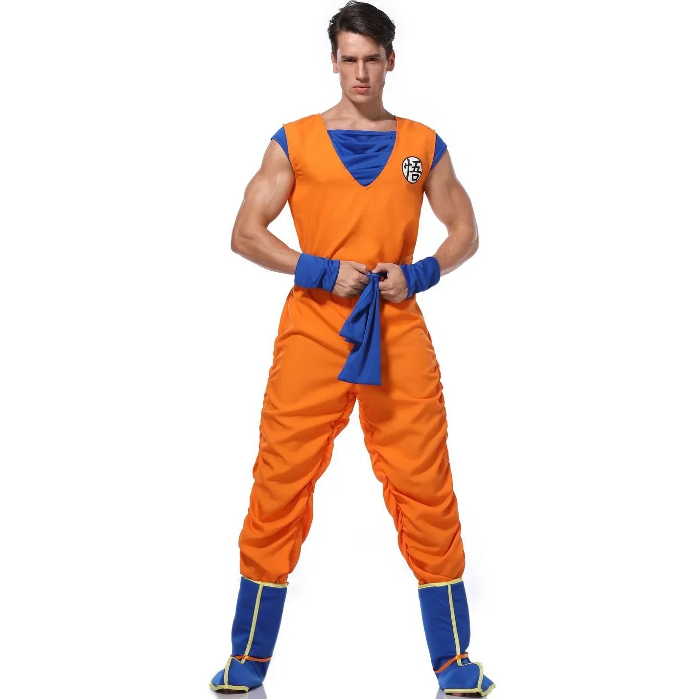 Orange Superhero Cosplay Costume for Adults – Anime Halloween Roleplay Masquerade Outfit