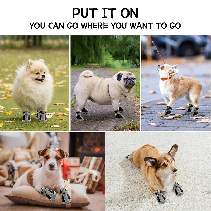 Bottes pour chien à semelles antidérapantes – Chaussures de protection des pattes chaudes et respirantes pour la marche et la randonnée en extérieur