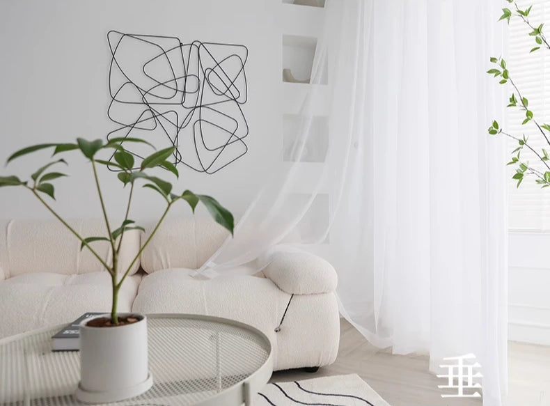 Cortinas de tul blanco transparente modernas – Paneles transparentes para ventanas de sala de estar y dormitorio