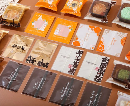 LBSISI Life 100 bolsas para galletas de luna – Bolsas de plástico transparentes para empaques de regalo caseros para festivales, galletas y crujientes de yema de huevo