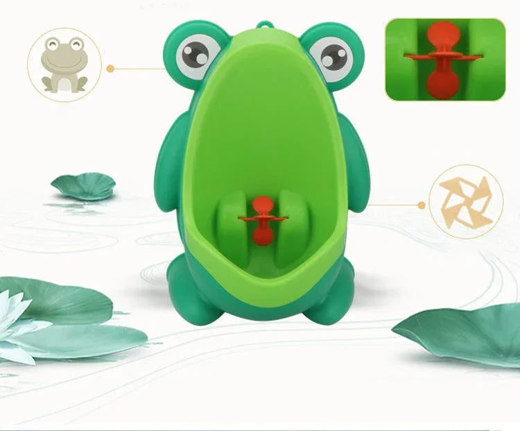 Urinoir d'apprentissage en forme de grenouille pour garçons – Entraîneur de toilettes pour tout-petings avec cible amusante, urinoir mural pour bébés et enfants