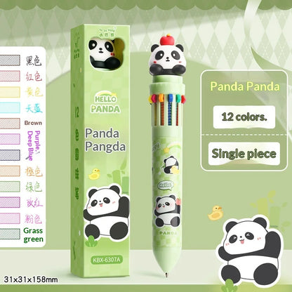 10/12-Color Kawaii Capybara Ballpoint Pen – Cute Cartoon Multicolor Writing Pen for Notes, Drawing, School Supplies & Student Gifts
