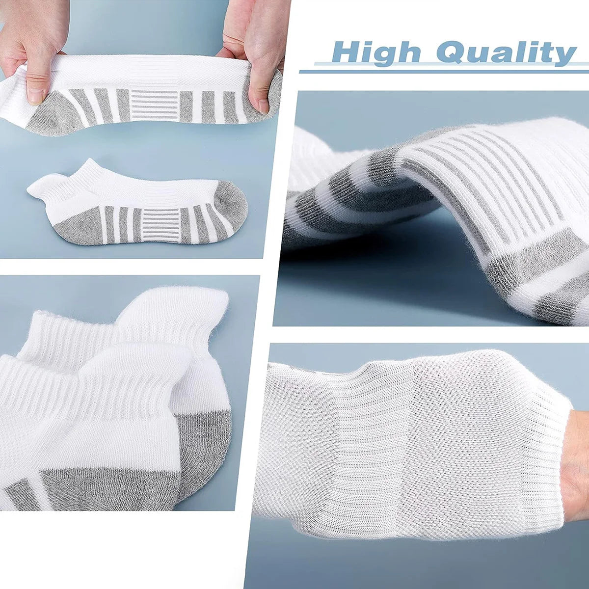 Athletic Ankle Running Socks – Breathable Cushioned Low Cut Sports Socks for Men & Women (1–5 Pairs)