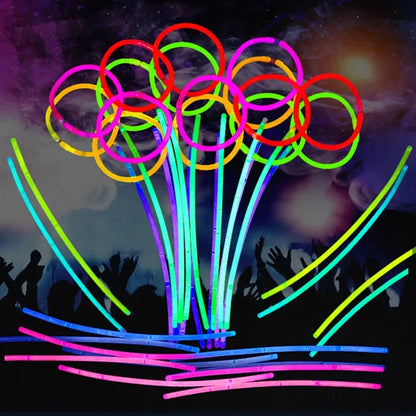 Barras luminosas fluorescentes – Pulseras luminosas multicolores flexibles de 50/100 unidades, barras de luz brillantes para eventos, celebraciones, cumpleaños, bodas y artículos para fiestas nocturnas