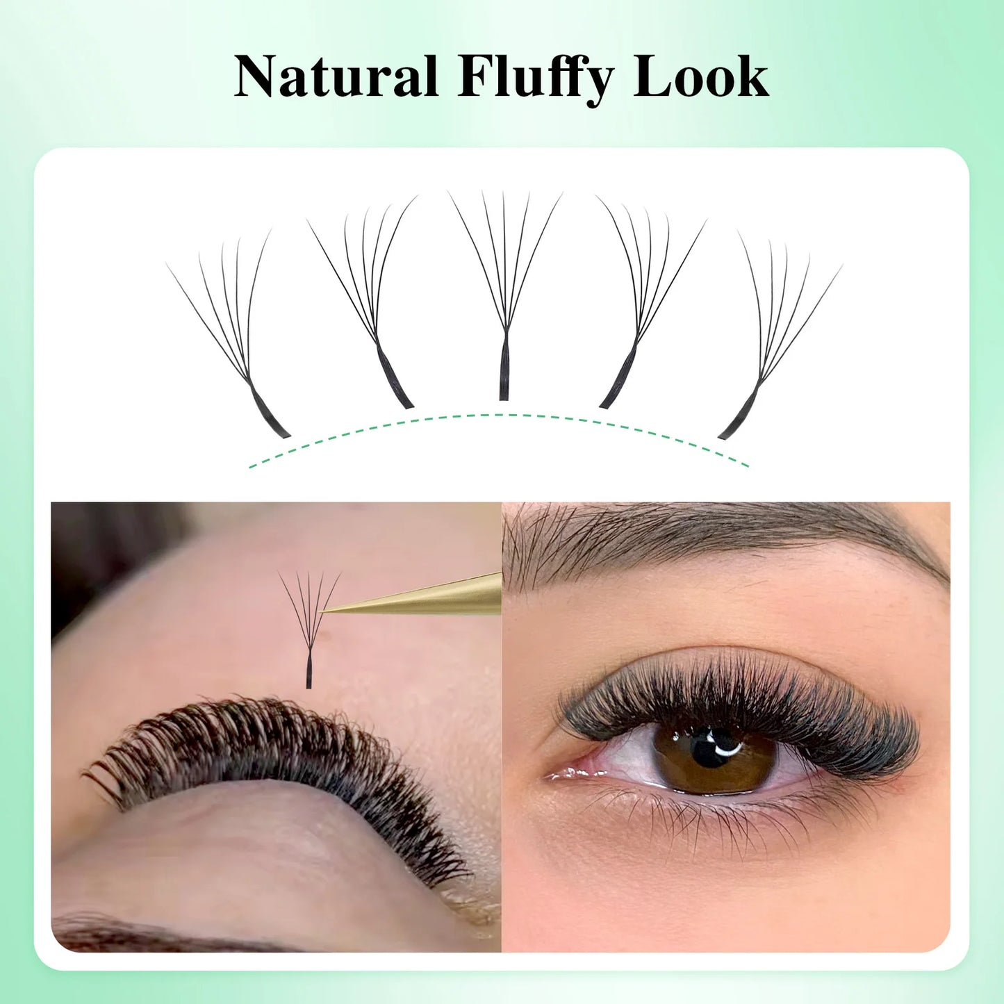 NAGARAKU V Shape Premade Eyelash Extensions – 2D/3D/4D/5D W Volume Fans for Natural Soft Fluffy Volume Lash Look