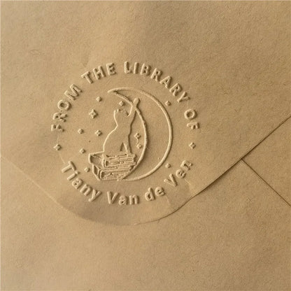 Custom Initials Embosser Stamp – Personalized Book & Wedding Embossing Seal for Address, Library & Gift Branding | Custom Paper Decor Accessory