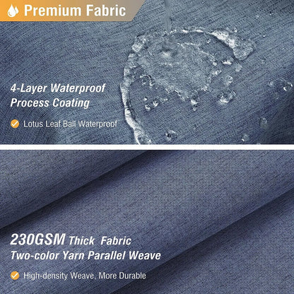 Cortina de ducha de lino de lujo – Cortina de baño de tela impermeable con ganchos de metal