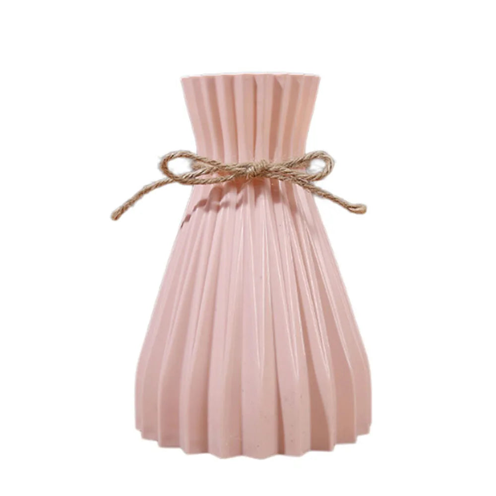 Creative Origami Style Plastic Flower Vase – Modern European Pleated Folding Decorative Vase for Fresh & Dried Flowers