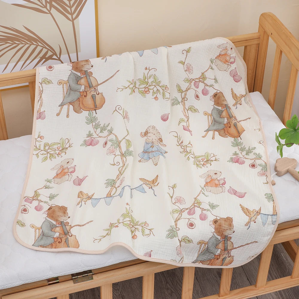 Toalla de baño y manta de gasa de algodón para recién nacidos – Muselina suave y absorbente Clase A para bebés y niños pequeños