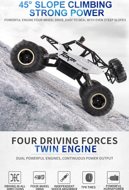 Oike Coche teledirigido 4x4 todoterreno 4WD RC Rock Crawler, coche RC de carreras y drifting todoterreno para niños y adultos